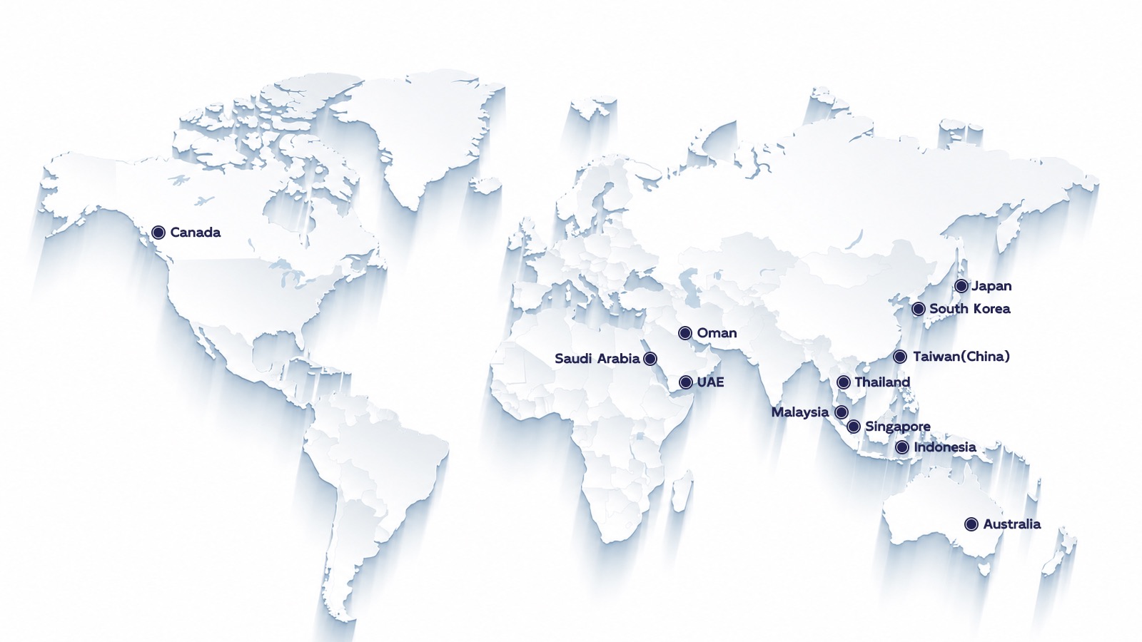 Freyr AI locations across North America, the Middle East, Asia, and Australia